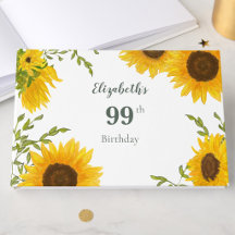 Livro de Visitas de Aniversário de 99 Anos Girassó
