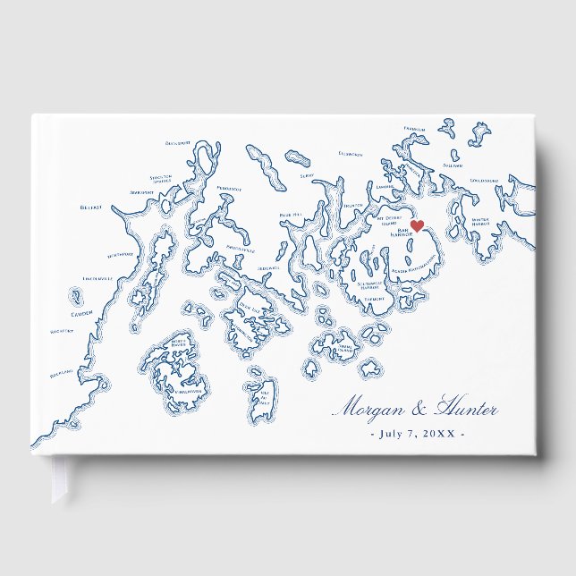 Livro de Visitas de Bar Harbor - Mapa da Baía de P (Frente)