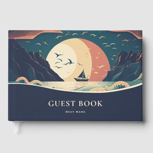 Livro de Visitas de Barco à Vela Retro (Frente)