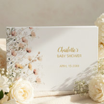 livro de visitas de bebê menina floral flores silv