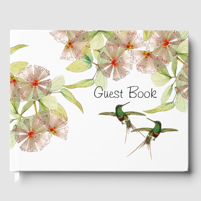 Livro de Visitas de Beija-flores Exóticos Flores (Frente)