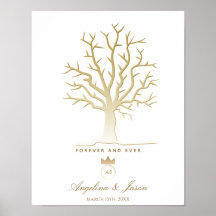 Livro de Visitas de Casamento Árvore de Impressões