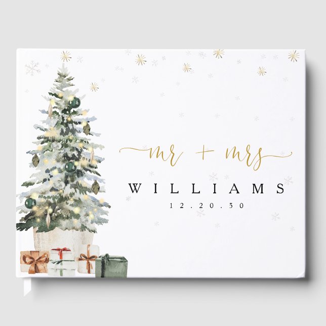 Livro de Visitas de Casamento Árvore de Natal (Frente)