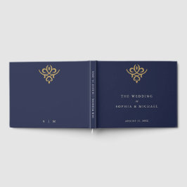 Livro de Visitas de Casamento Azul Marinho Old Mon