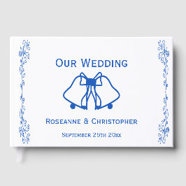 Livro de Visitas de Casamento Blue Sapphire Bells 