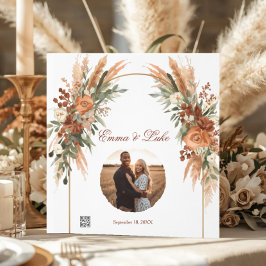 Livro de Visitas de Casamento Boho Floral com Foto