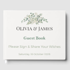 Livro de Visitas de Casamento Botânico Elegante