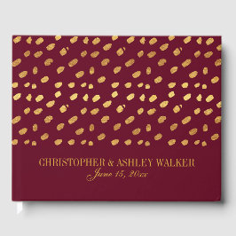Livro de Visitas de Casamento Burgundy e Dourado P