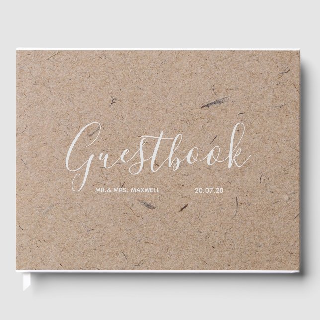 Livro de Visitas de Casamento | Chic em Papel Kraf (Frente)