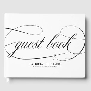 Livro de Visitas de Casamento Chic Letra Preta