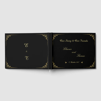 Livro de Visitas de Casamento Clássico com Borda D