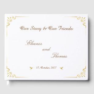 Livro de Visitas de Casamento Clássico com Borda D