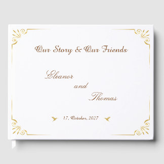 Livro de Visitas de Casamento Clássico com Borda D