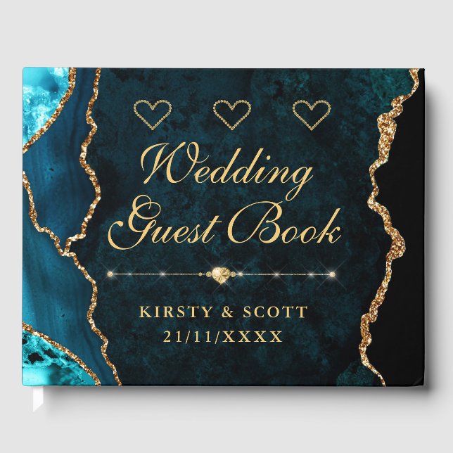 Livro de Visitas de Casamento com Brilho Falso de  (Frente)