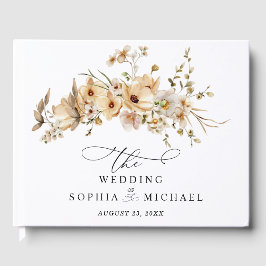 Livro de Visitas de Casamento com Flores Selvagens