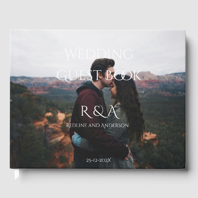 Livro de Visitas de Casamento com Fotografia e Mon (Frente)