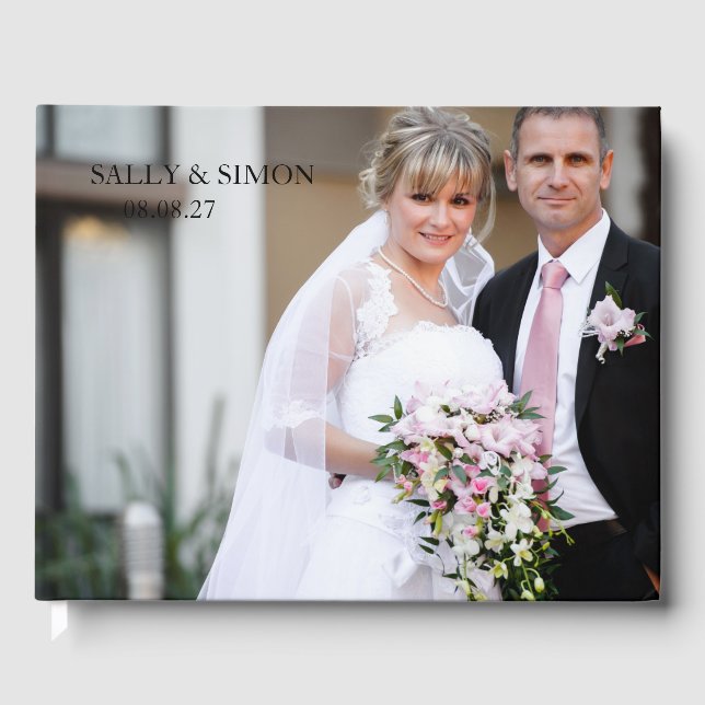 Livro de Visitas de Casamento com Fotografia e Mon (Frente)
