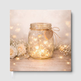 Livro de Visitas de Casamento com Luzes de Fadas R