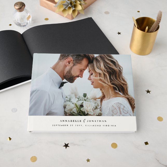Livro de Visitas de Casamento com Roteiro Minimali (Frente aberta)