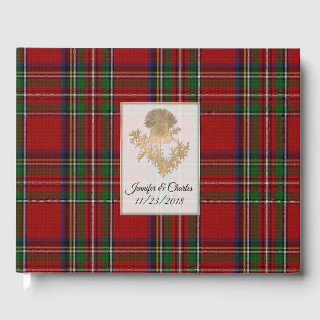Livro de Visitas de Casamento com Xadrez Royal Ste (Frente)