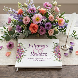Livro de visitas de casamento de flores silvestres