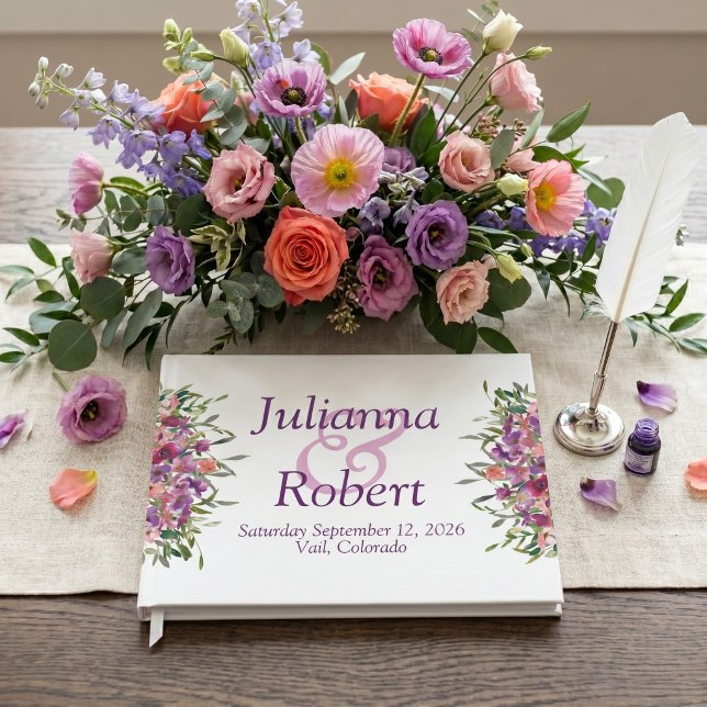 Livro de visitas de casamento de flores silvestres (Criador carregado)