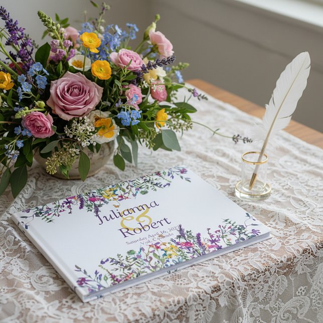 Livro de visitas de casamento de flores silvestres (Criador carregado)