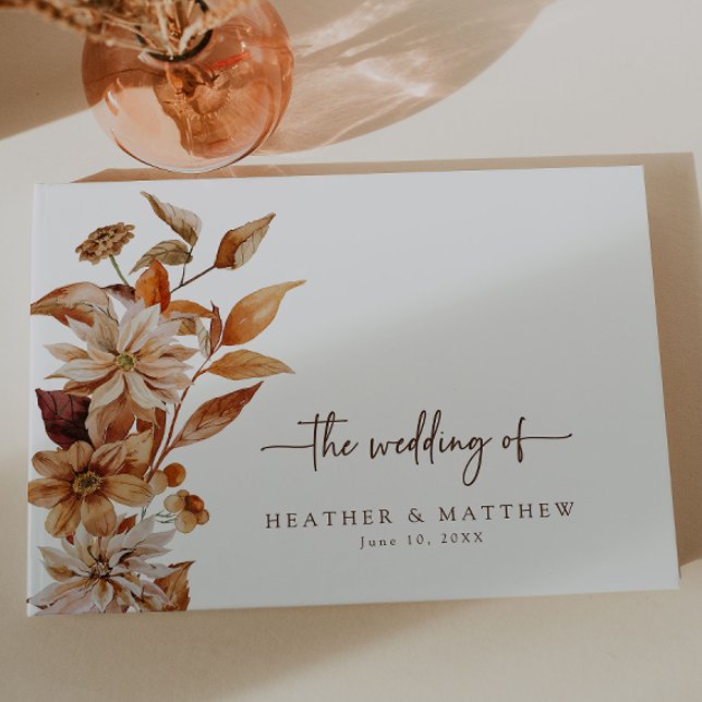 Livro de Visitas de Casamento de Outono (Elegant Fall Floral Wedding Guest Book by Painted Paperie
)