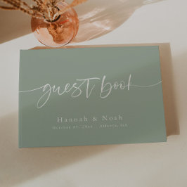 Livro de Visitas de Casamento Elegant Script Sage 