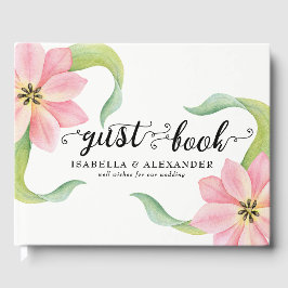 Livro de Visitas de Casamento Elegantes Tulipas Ro