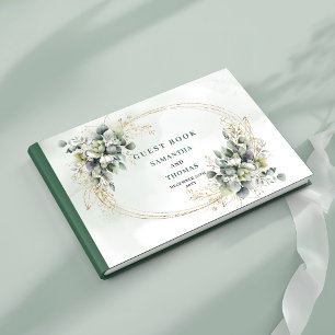 Livro de Visitas de Casamento em Aquarela Botânica
