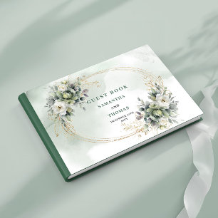 Livro de Visitas de Casamento em Aquarela Eucalipt