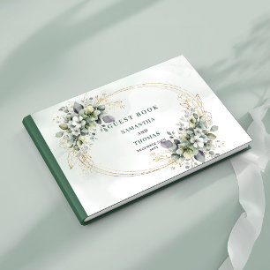Livro de Visitas de Casamento em Verde Poeira Euca