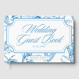 Livro de Visitas de Casamento Floral Azul – Clássi