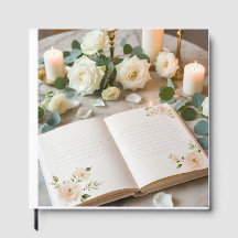 Livro de Visitas de Casamento Floral Elegante