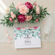 Livro de visitas de casamento floral em aquarela r