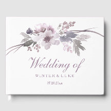 Livro de Visitas de Casamento Floral Rojo Elegante