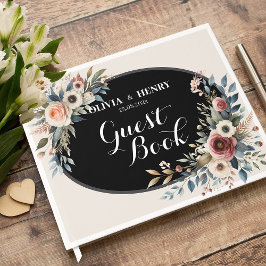 Livro de Visitas de Casamento Floral Rústico Elega