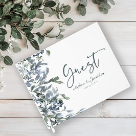 Livro de Visitas de Casamento Floral Verde Pratead