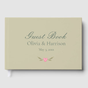 Livro de Visitas de Casamento Floral Verde Sage El