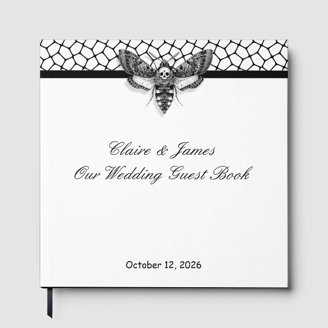 Livro de Visitas de Casamento Gótico – Mariposa Pr (Frente)