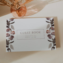 Livro de Visitas de Casamento Jardim de Rosas Roxa