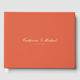 Livro de Visitas de Casamento Laranja Pôr do Sol R