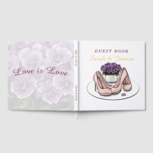 Livro de Visitas de Casamento Lésbico com Flores d