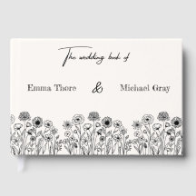 Livro de visitas de casamento minimalista elegante
