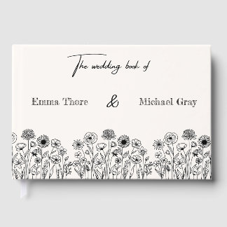 Livro de visitas de casamento minimalista elegante