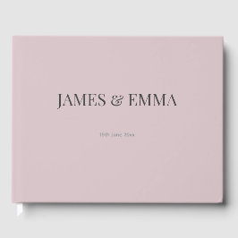 Livro de Visitas de Casamento Minimalista Rosa Poe