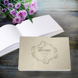 Livro de Visitas de Casamento Minimalista Vintage