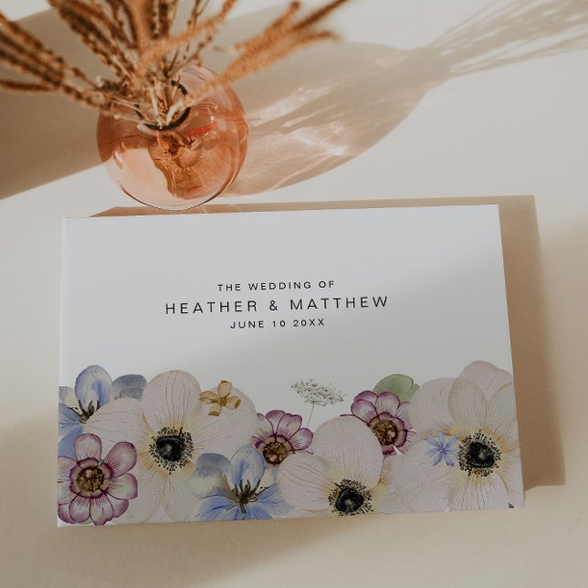 Livro de Visitas de Casamento Moderno (Modern Floral Wedding Guest Book by Painted Paperie
)