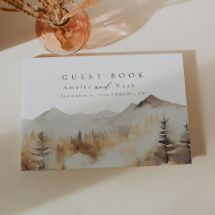 Livro de Visitas de Casamento Moderno Cabana Rústi